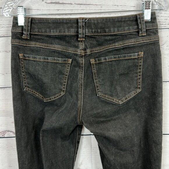 Cabi Jeans Womens 2 Black Bree Straight Leg 202 Faded Grunge Casual - Picture 4 of 11